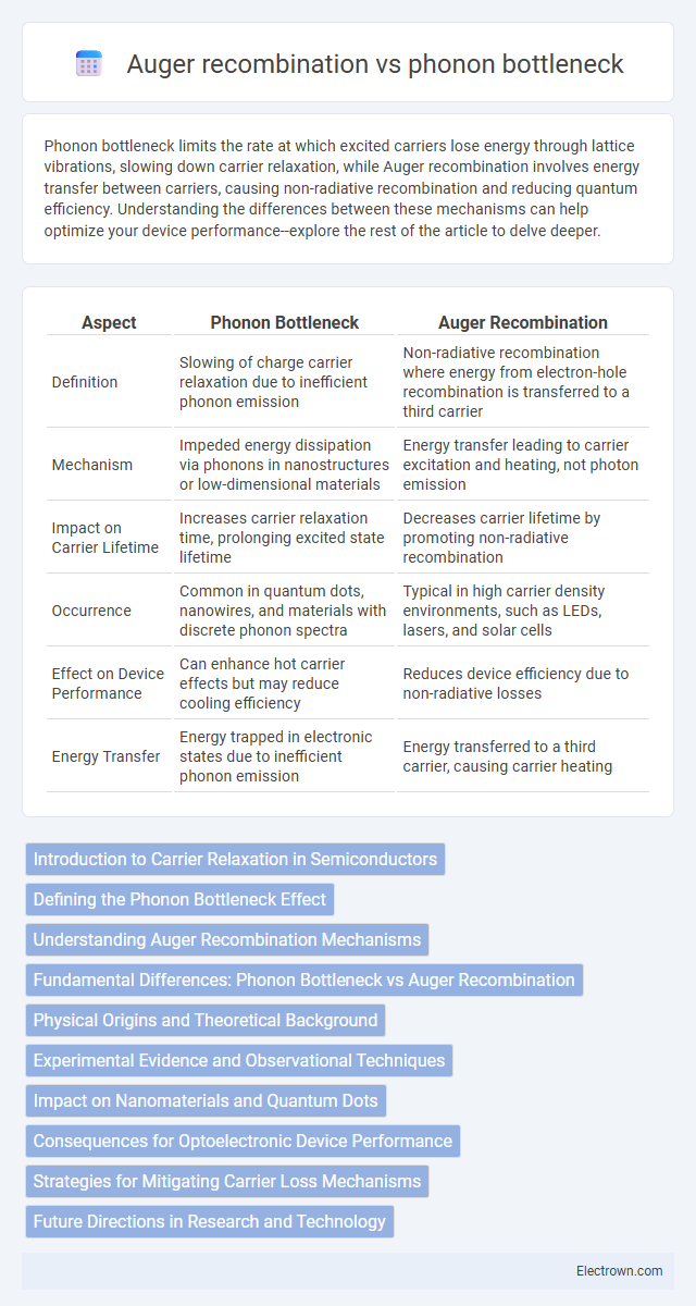 Auger recombination vs phonon bottleneck in Quantum Electronics - What is The Difference?
