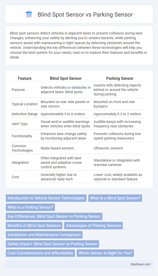 Blind Spot Sensor vs Parking Sensor in Automotive Electronics - What is The Difference?