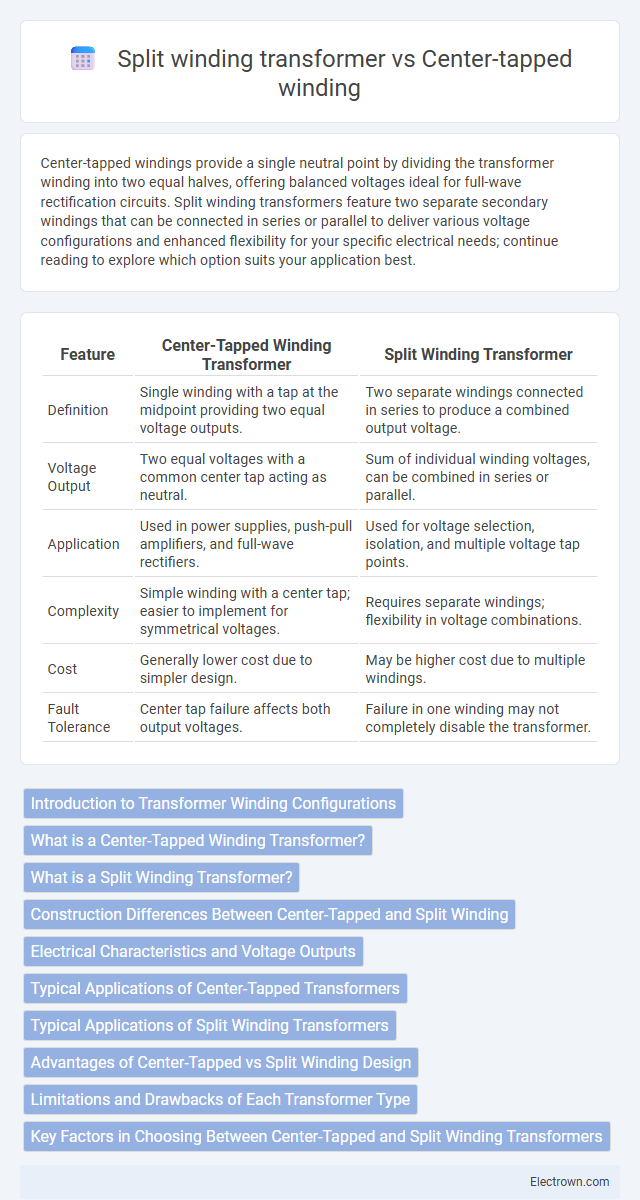 Split winding transformer vs Center-tapped winding in Power Electronics - What is The Difference?