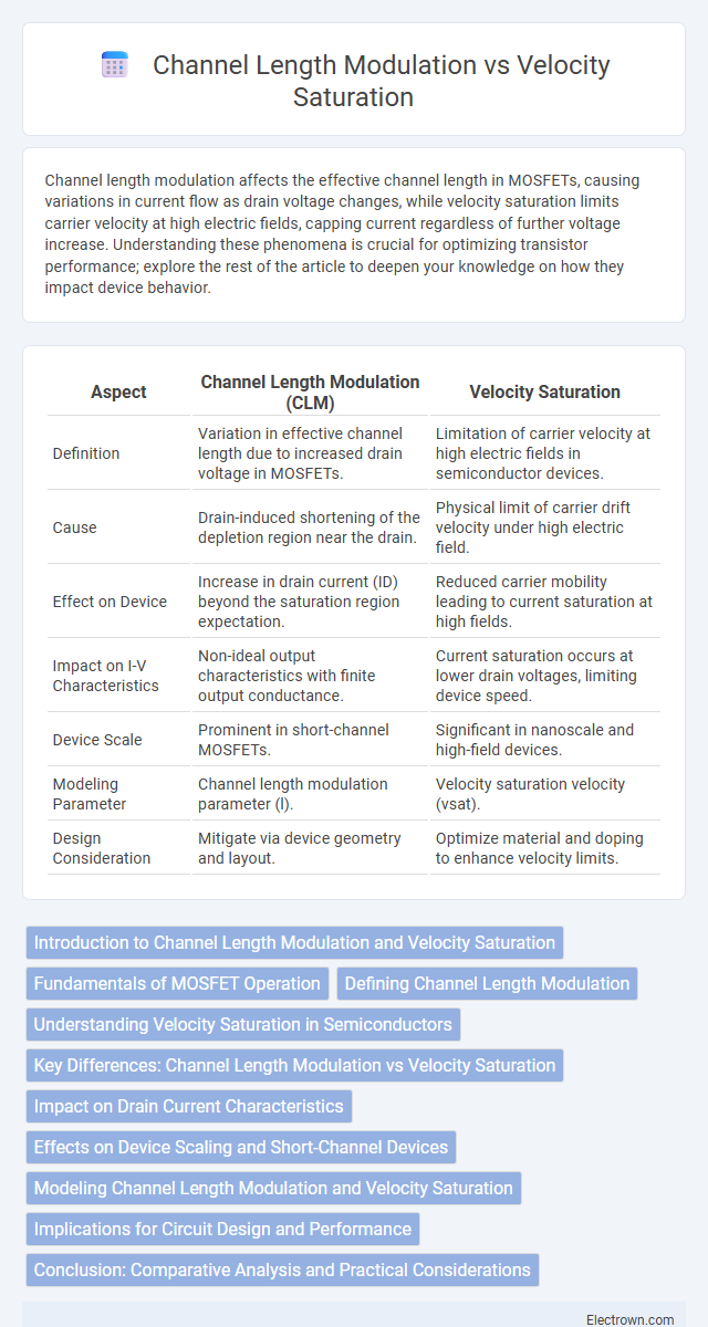 Channel Length Modulation vs Velocity Saturation in Solid-State Electronics - What is The Difference?