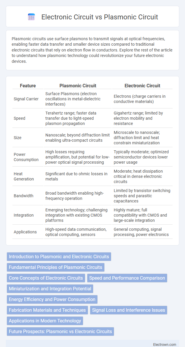 Electronic Circuit vs Plasmonic Circuit in Nanoelectronics - What is The Difference?