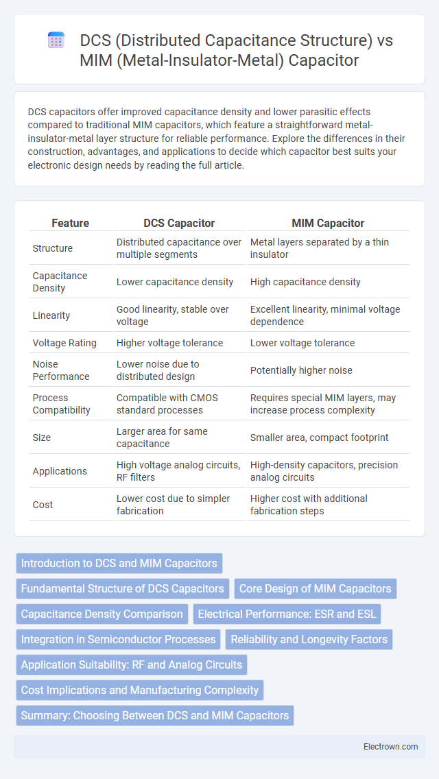 DCS (Distributed Capacitance Structure) vs MIM (Metal-Insulator-Metal) Capacitor in Radio-Frequency (RF) Electronics - What is The Difference?