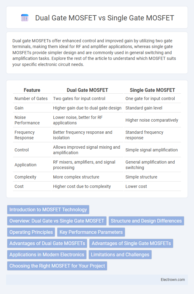 Dual Gate MOSFET vs Single Gate MOSFET in Semiconductor Devices - What is The Difference?