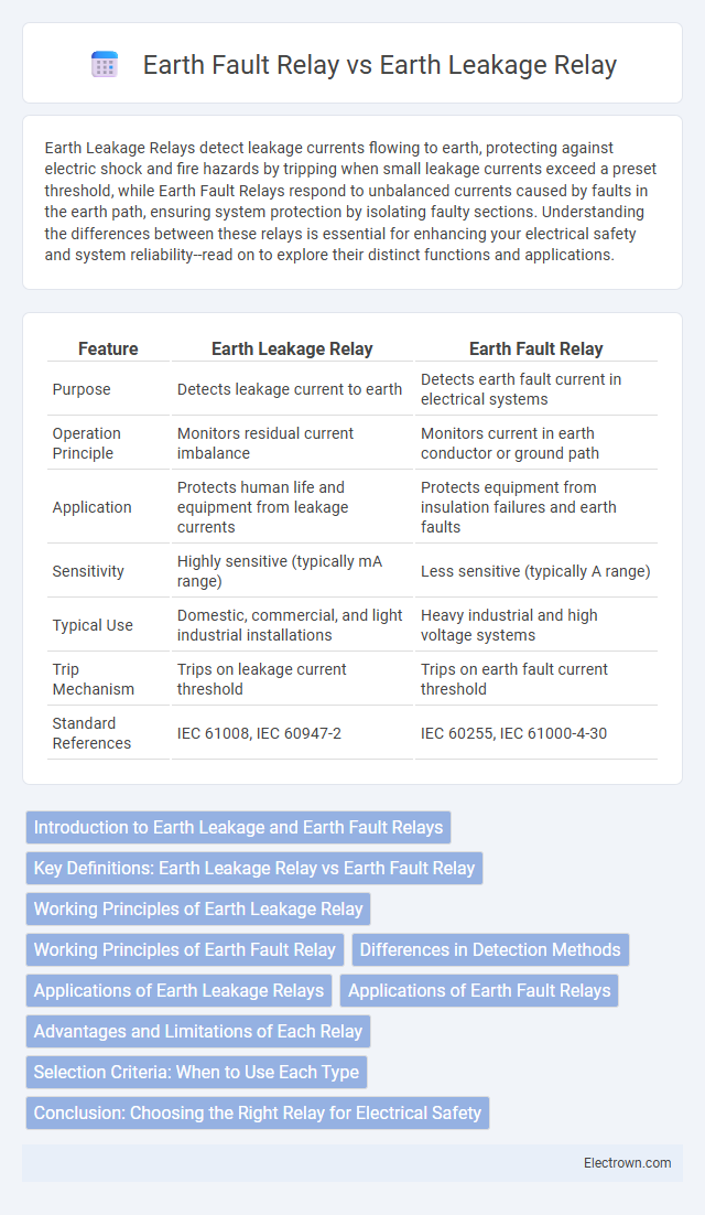 Earth Fault Relay vs Earth Leakage Relay in Industrial Electronics - What is The Difference?