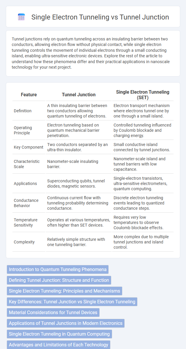Single Electron Tunneling vs Tunnel Junction in Nanoelectronics - What is The Difference?