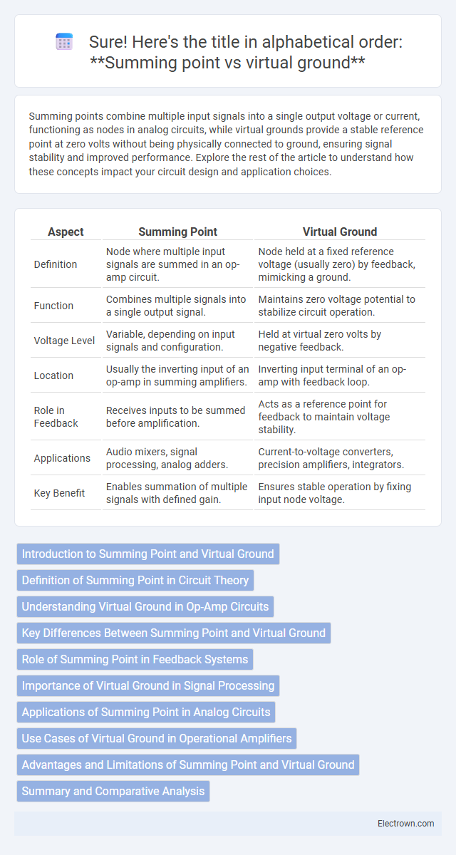 Sure! Here's the title in alphabetical order:
**Summing point vs virtual ground** in Analog Electronics - What is The Difference?