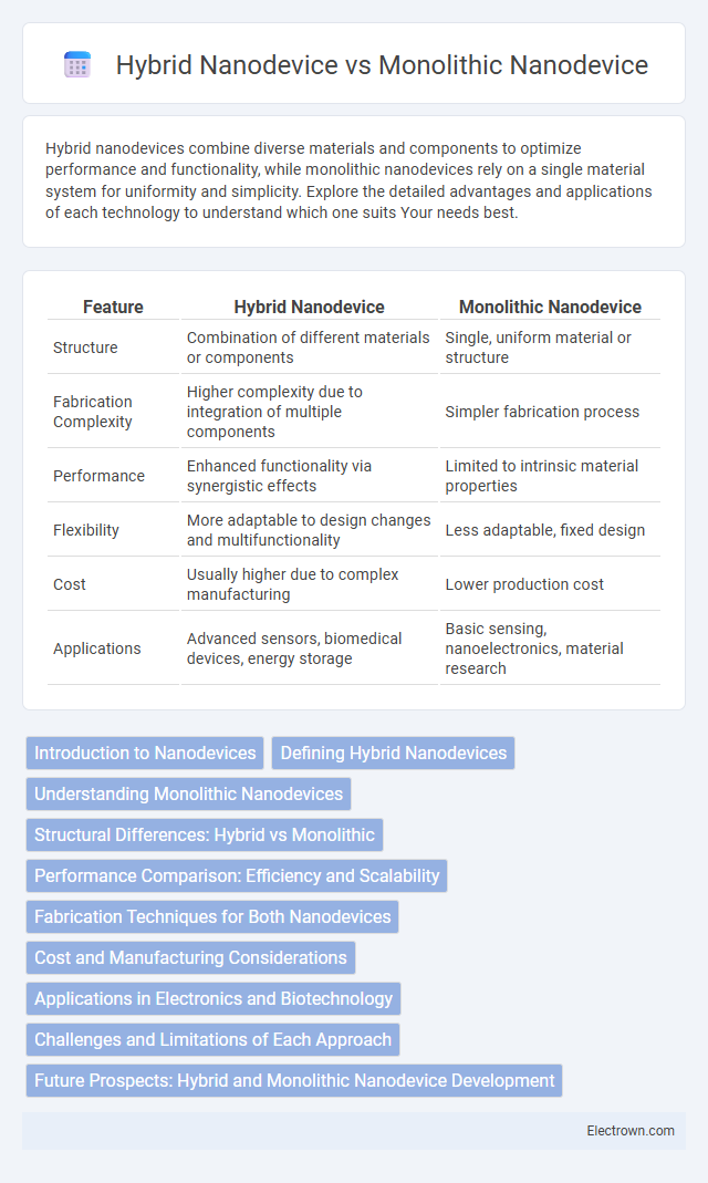 Hybrid Nanodevice vs Monolithic Nanodevice in Nanoelectronics - What is The Difference?