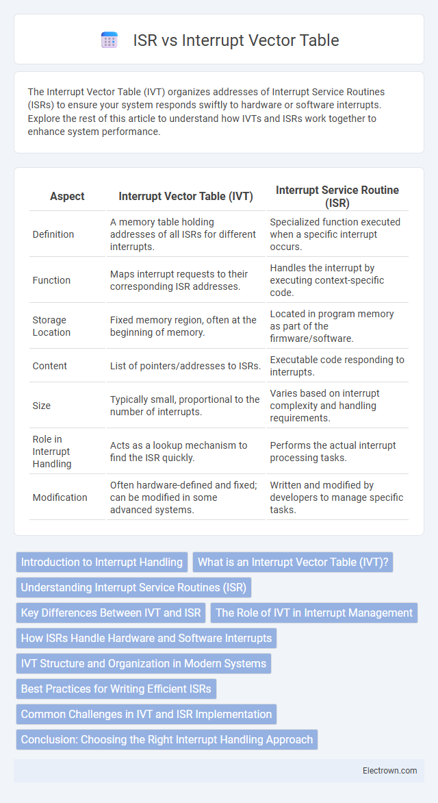 ISR vs Interrupt Vector Table in Embedded Systems - What is The Difference?