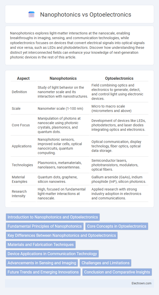 Nanophotonics vs Optoelectronics in Nanoelectronics - What is The Difference?
