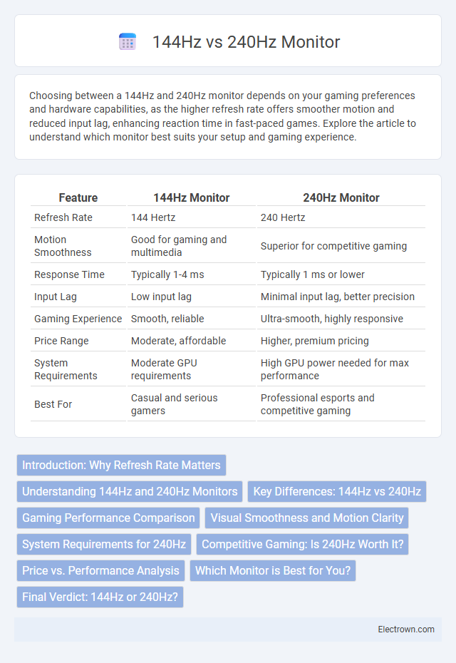 144Hz vs 240Hz Monitor in Consumer Electronics - What is The Difference?