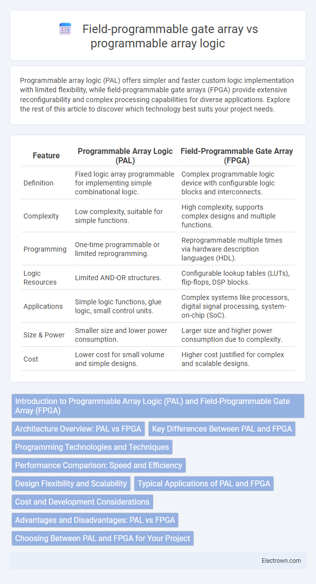 Field-programmable gate array vs programmable array logic in Digital Electronics - What is The Difference?
