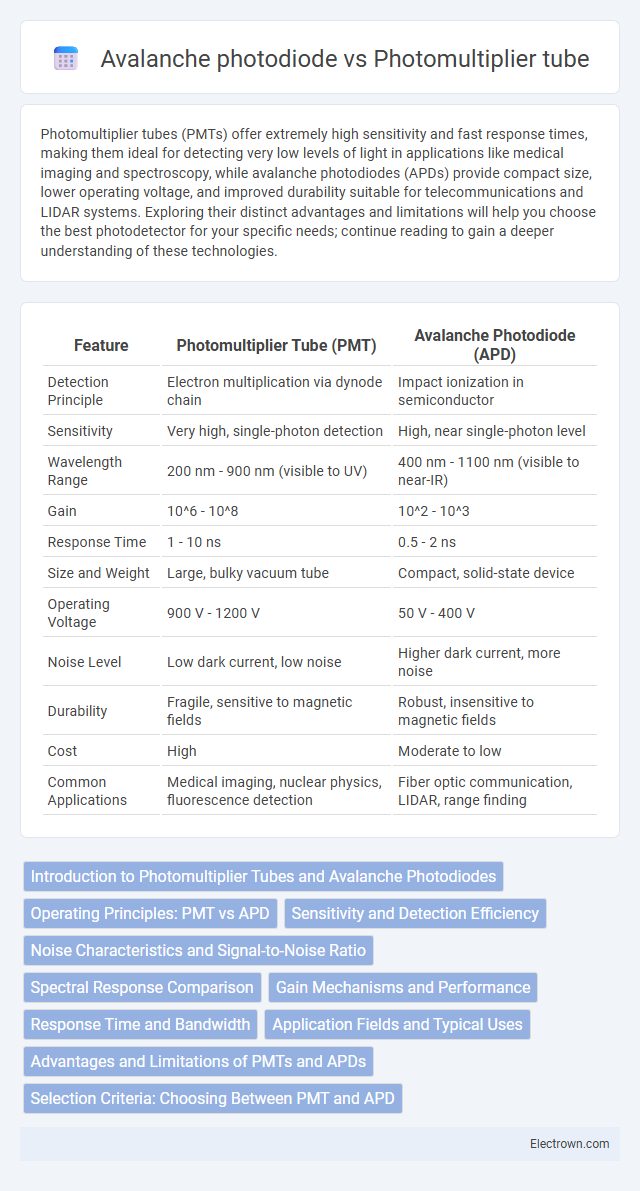 Avalanche photodiode vs Photomultiplier tube in Optoelectronics - What is The Difference?