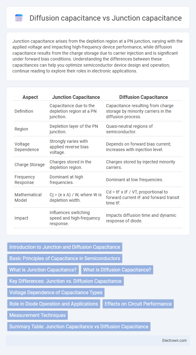 Diffusion capacitance vs Junction capacitance in Semiconductor Devices - What is The Difference?
