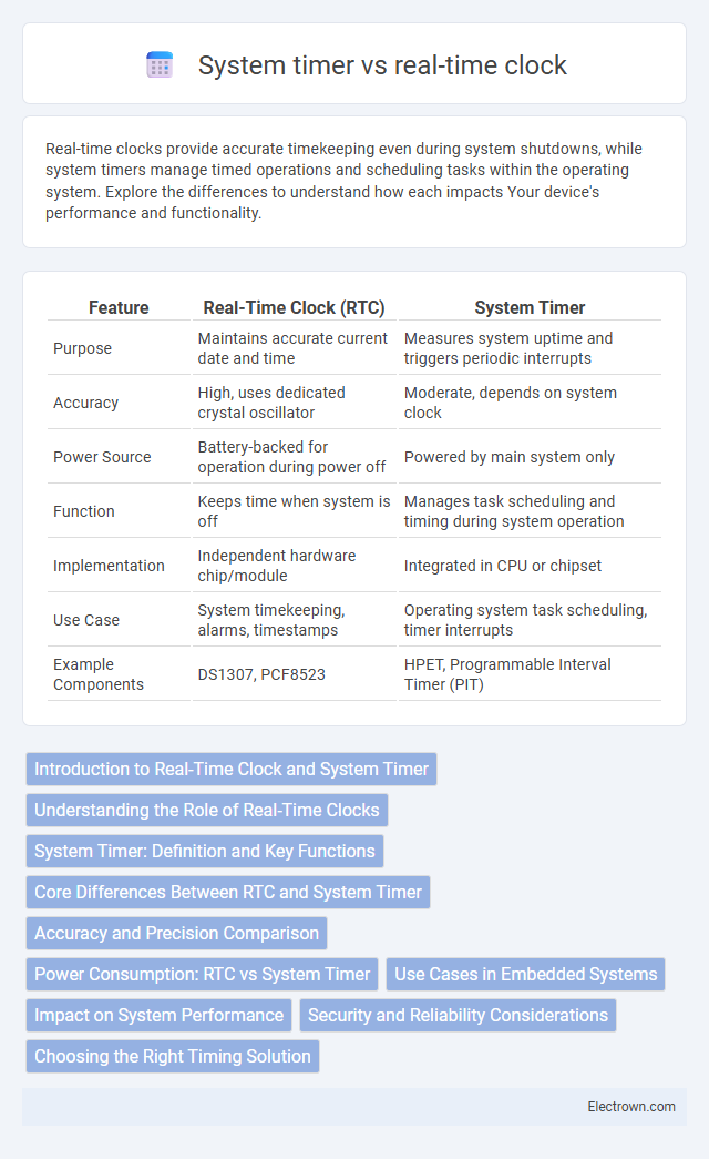 System timer vs real-time clock in Embedded Systems - What is The Difference?