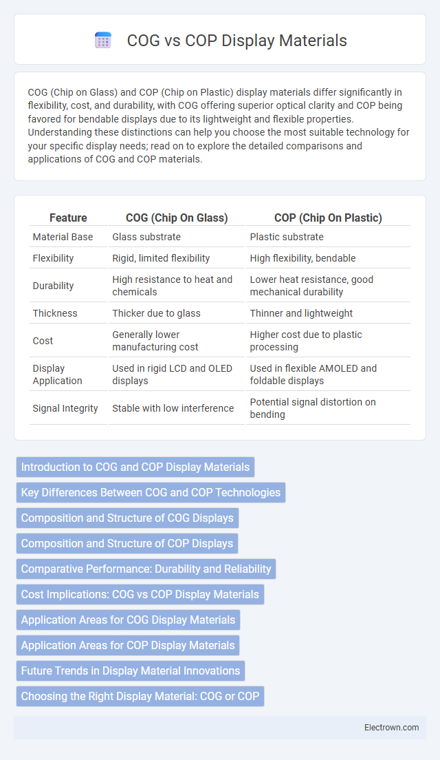 COG vs COP Display Materials in Electronic Materials - What is The Difference?
