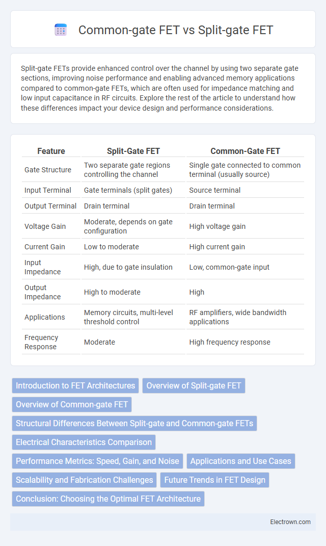 Common-gate FET vs Split-gate FET in Nanoelectronics - What is The Difference?