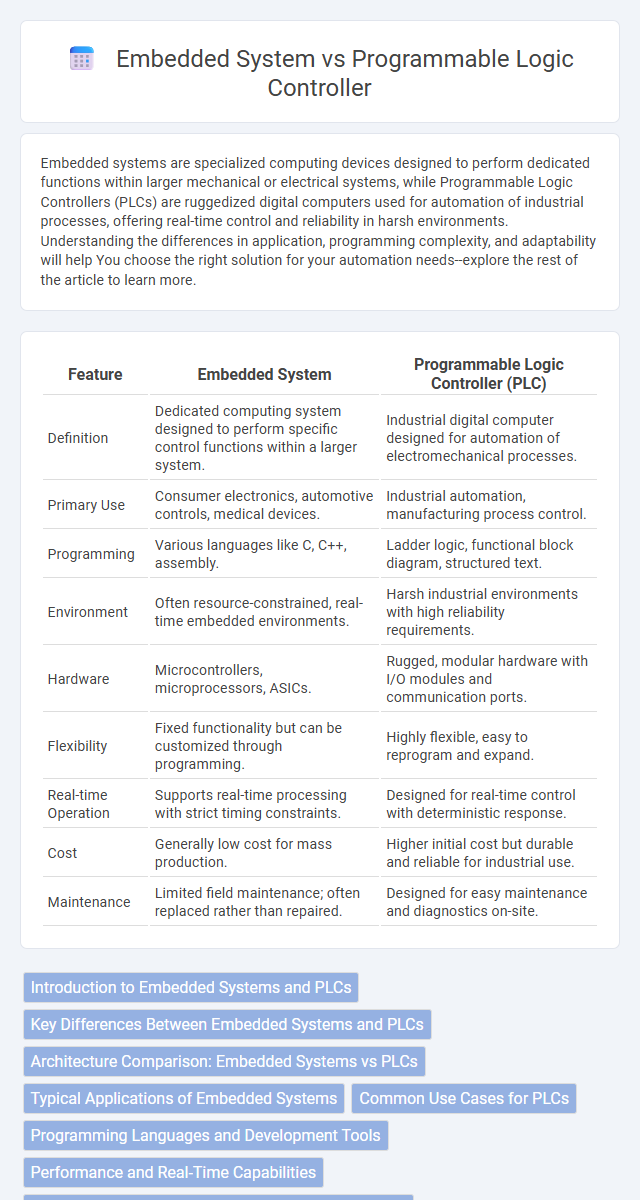 Embedded System vs Programmable Logic Controller in Instrumentation Electronics - What is The Difference?