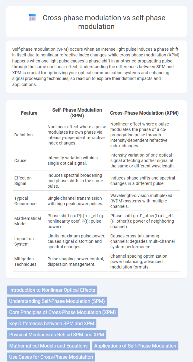 Cross-phase modulation vs self-phase modulation in Quantum Electronics - What is The Difference?