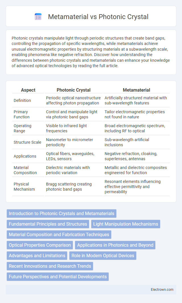 Metamaterial vs Photonic Crystal in Quantum Electronics - What is The Difference?