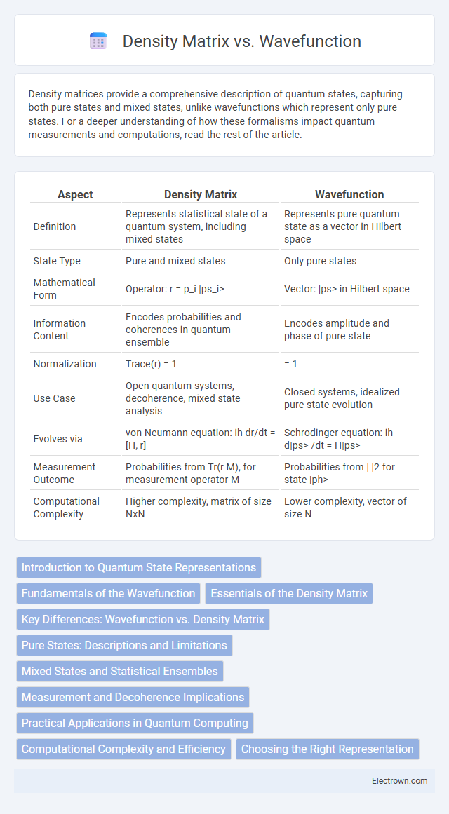 Density Matrix vs. Wavefunction in Quantum Electronics - What is The Difference?
