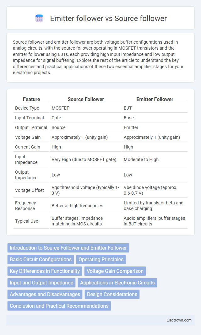 Emitter follower vs Source follower in Analog Electronics - What is The Difference?