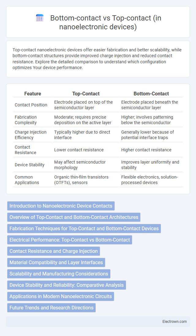 Bottom-contact vs Top-contact (in nanoelectronic devices) in Nanoelectronics - What is The Difference?