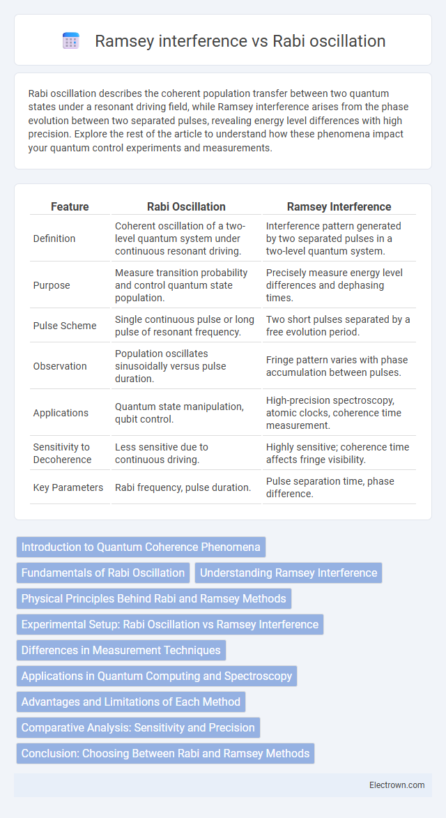 Ramsey interference vs Rabi oscillation in Quantum Electronics - What is The Difference?