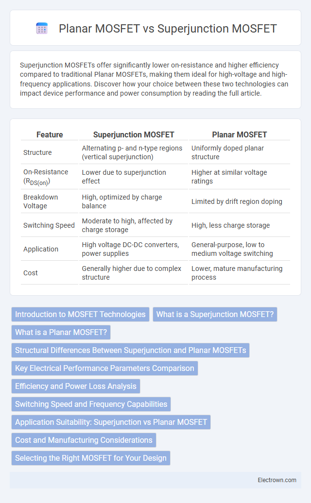Planar MOSFET vs Superjunction MOSFET in Power Electronics - What is The Difference?