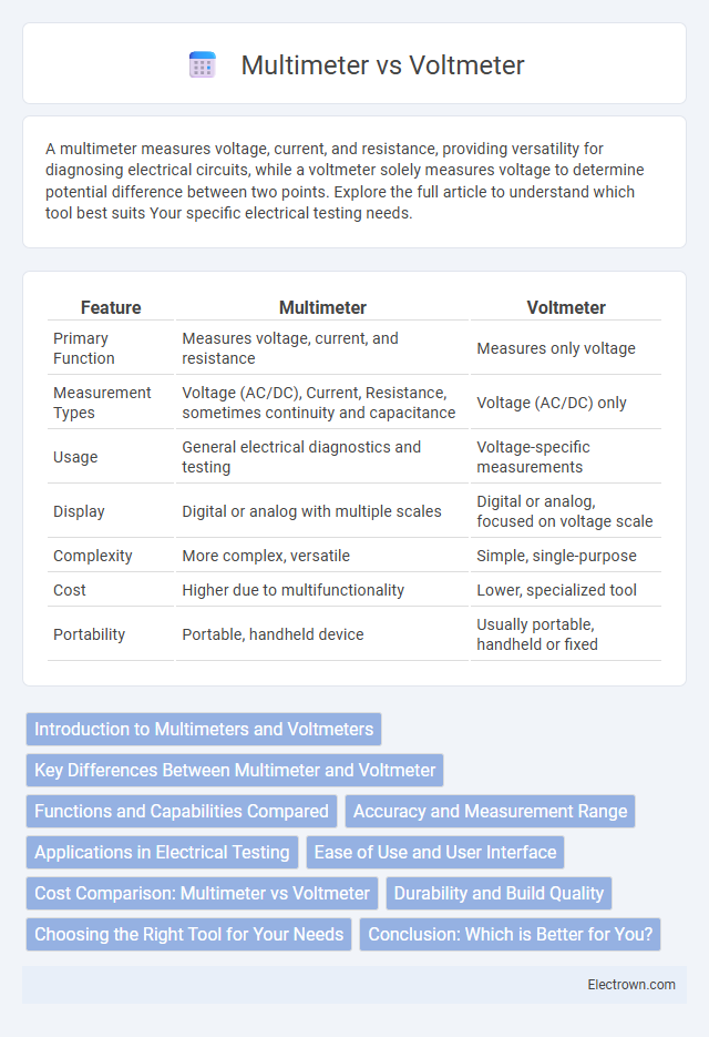 Multimeter vs Voltmeter in Instrumentation Electronics - What is The Difference?