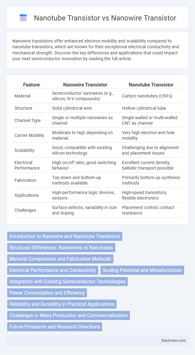Nanotube Transistor vs Nanowire Transistor in Nanoelectronics - What is The Difference?