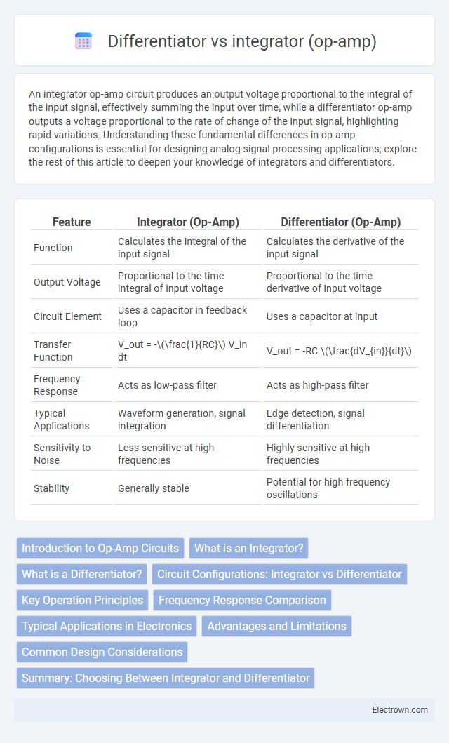 Differentiator vs integrator (op-amp) in Analog Electronics - What is The Difference?