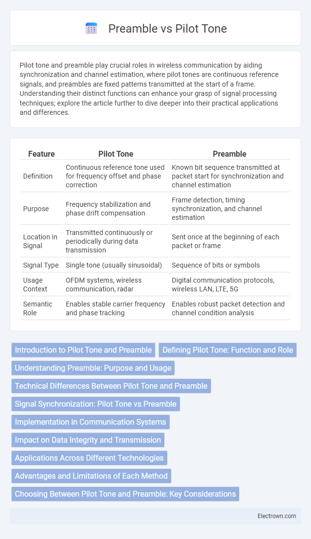 Preamble vs Pilot Tone in Communication Electronics - What is The Difference?